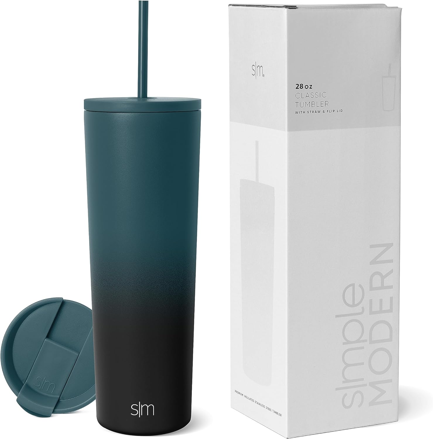 Simple Modern Insulated Tumbler with Lid and Straw | Iced Coffee Cup Reusable Stainless Steel Water Bottle Travel Mug | Gifts for Women Men Her Him | Classic Collection | 24oz | Retro Mint