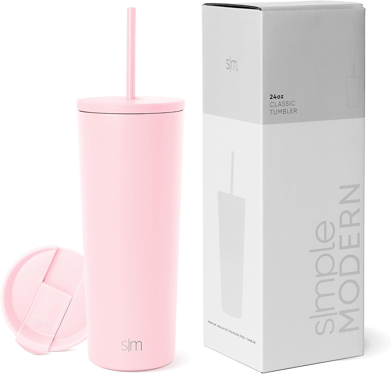 Simple Modern Insulated Tumbler with Lid and Straw | Iced Coffee Cup Reusable Stainless Steel Water Bottle Travel Mug | Gifts for Women Men Her Him | Classic Collection | 24oz | Retro Mint