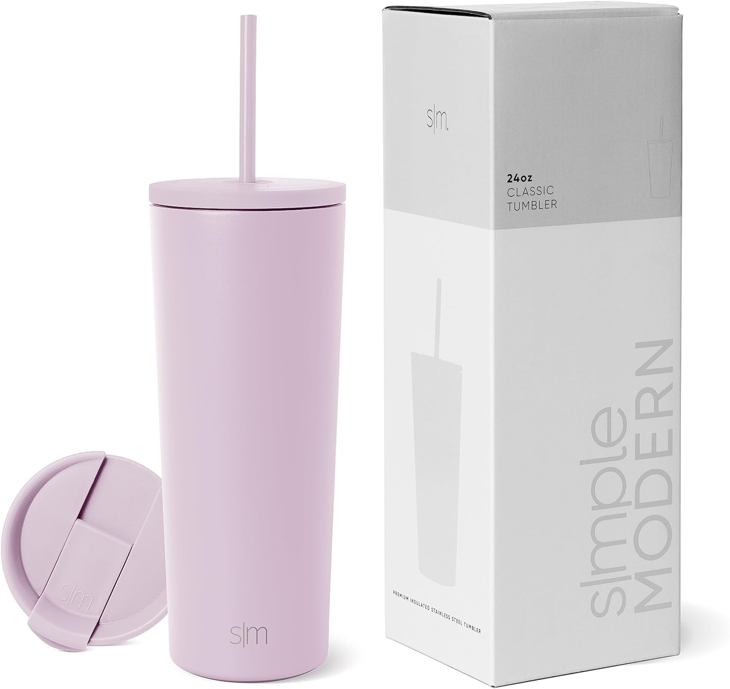 Simple Modern Insulated Tumbler with Lid and Straw | Iced Coffee Cup Reusable Stainless Steel Water Bottle Travel Mug | Gifts for Women Men Her Him | Classic Collection | 24oz | Retro Mint