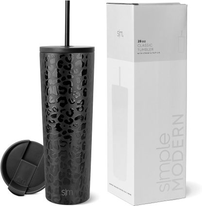 Simple Modern Insulated Tumbler with Lid and Straw | Iced Coffee Cup Reusable Stainless Steel Water Bottle Travel Mug | Gifts for Women Men Her Him | Classic Collection | 24oz | Retro Mint