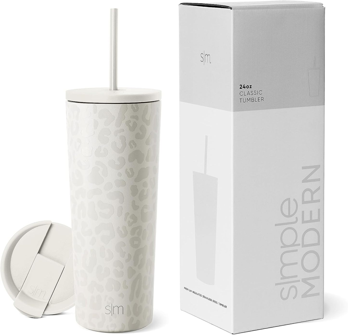 Simple Modern Insulated Tumbler with Lid and Straw | Iced Coffee Cup Reusable Stainless Steel Water Bottle Travel Mug | Gifts for Women Men Her Him | Classic Collection | 24oz | Retro Mint