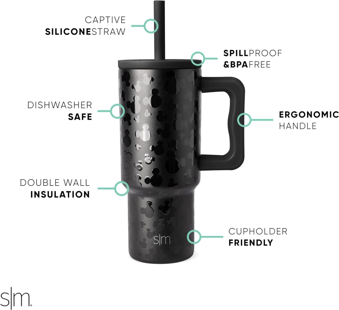 Simple Modern Kids 24 oz Tumbler with Handle and Silicone Straw Lid | Spill Proof and Leak Resistant | Reusable Stainless Steel Bottle | Gift for Kids Boys Girls | Trek Collection | 80s Mix