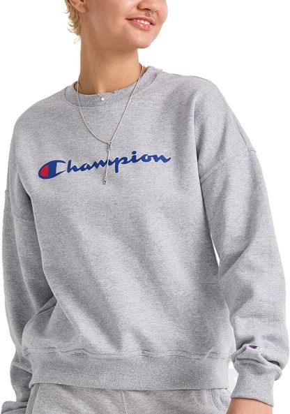 Chamkhjgpion Women's Sweatshirt, Powerblend, Crewneck for Women, Script