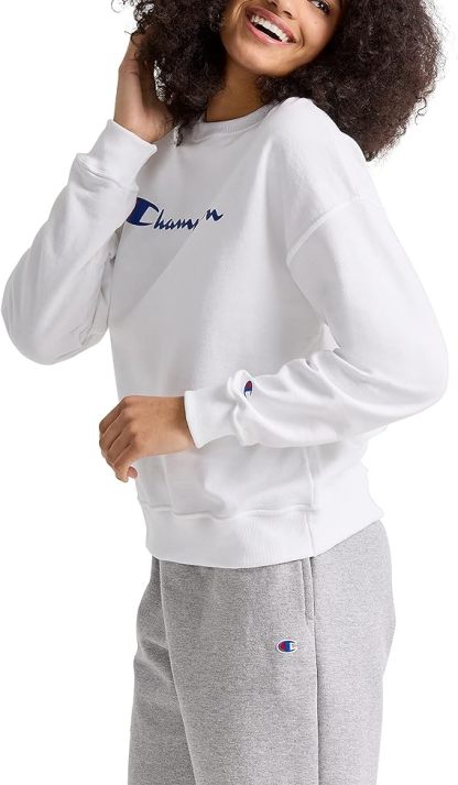 Chamkhjgpion Women's Sweatshirt, Powerblend, Crewneck for Women, Script