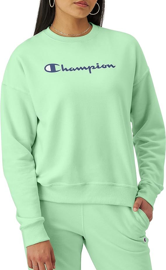 Chamkhjgpion Women's Sweatshirt, Powerblend, Crewneck for Women, Script