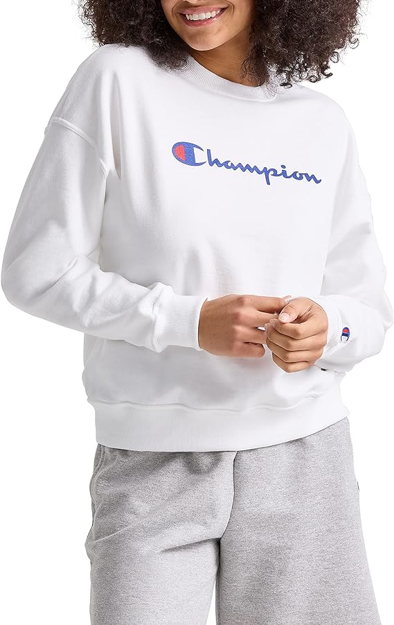 Chamkhjgpion Women's Sweatshirt, Powerblend, Crewneck for Women, Script
