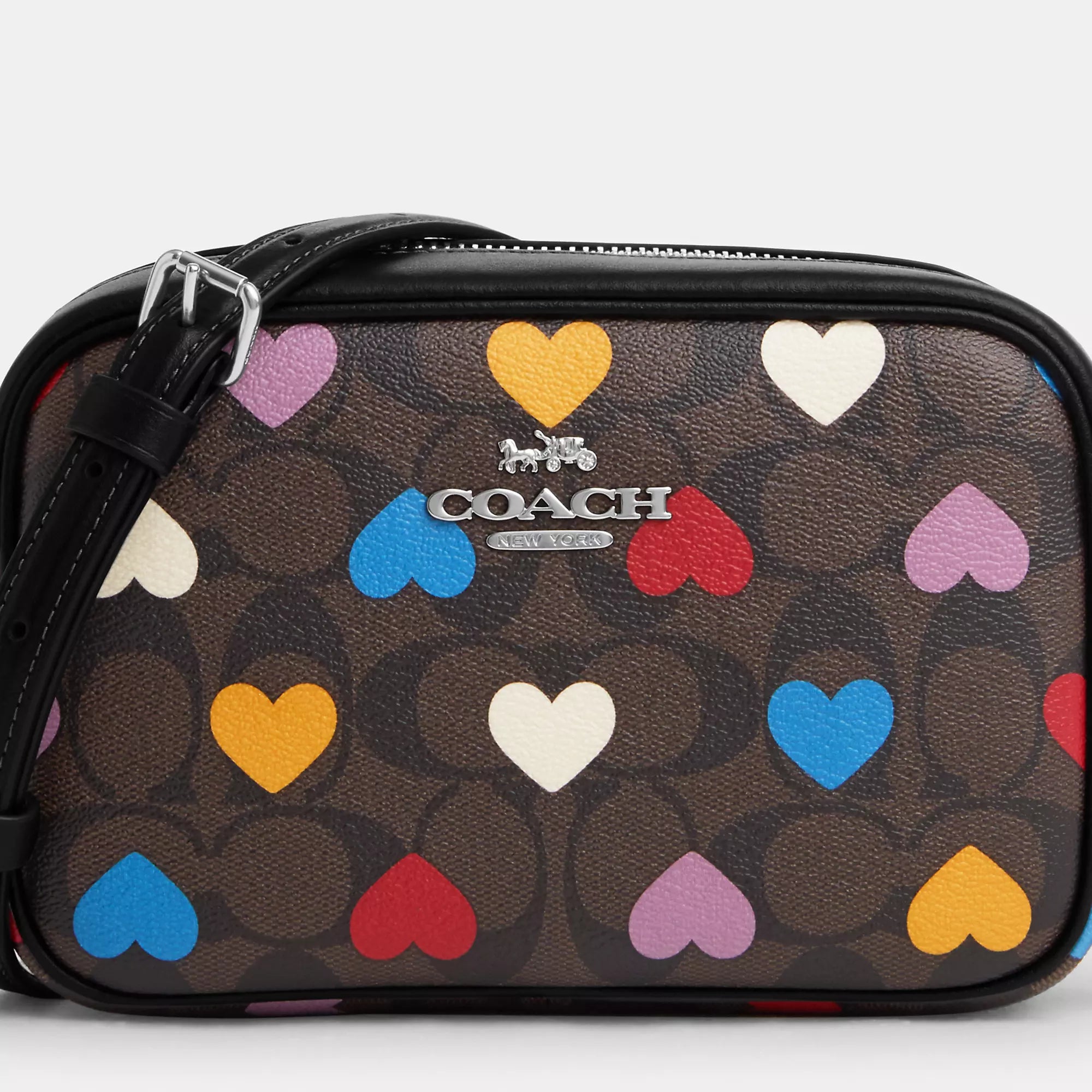 Cokhjgach Outlet Mini Jamie Camera Bag In Signature Canvas With Heart Print