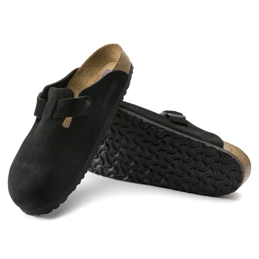 Boston Soft Footbed Suede Leather - Black