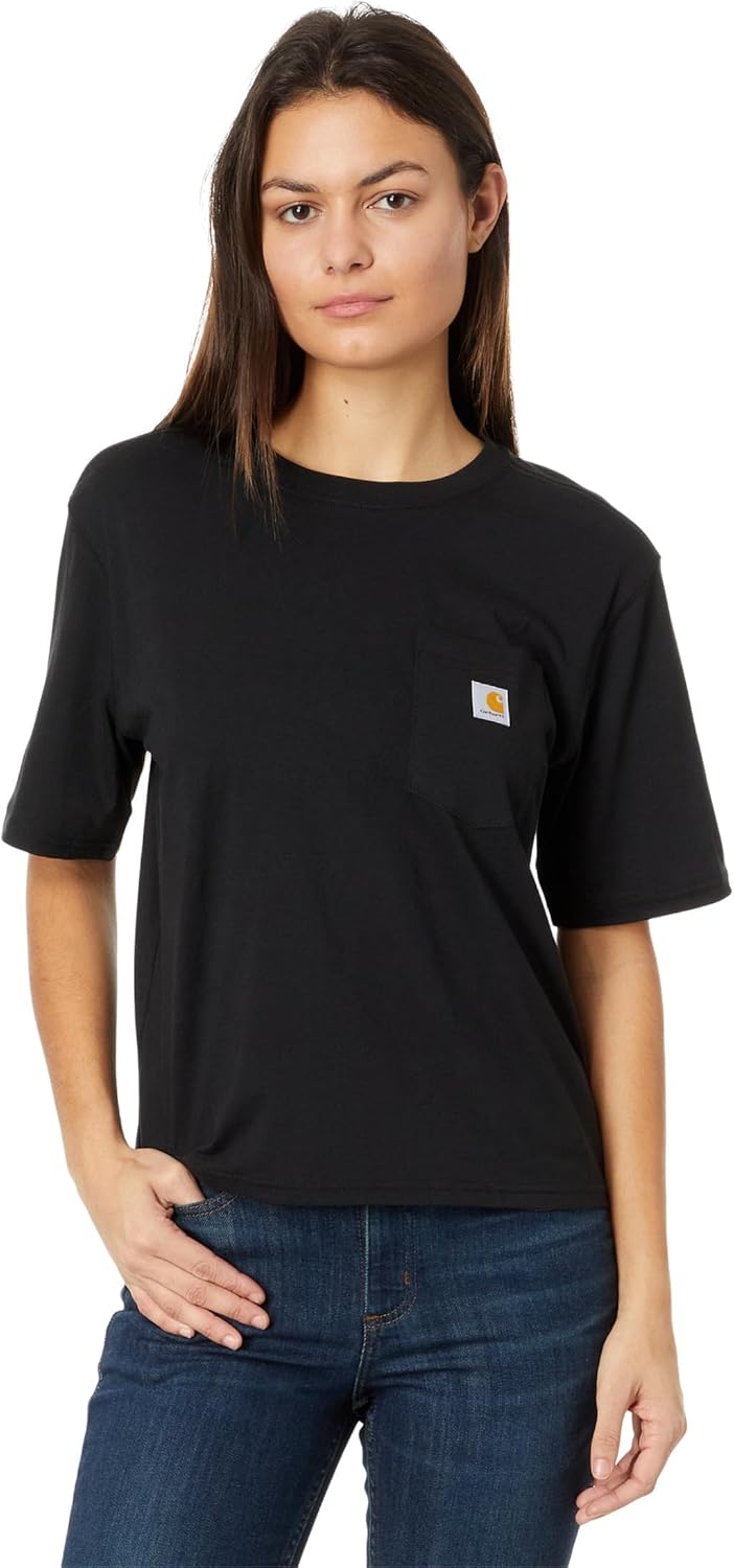 Carhkhjgartt Women's Loose Fit Lightweight Short-Sleeve Crewneck T-Shirt