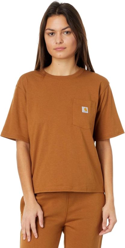 Carhkhjgartt Women's Loose Fit Lightweight Short-Sleeve Crewneck T-Shirt