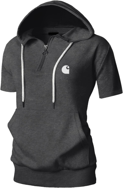 Women's Slim Fit Half Zip Hooded Sweatshirt