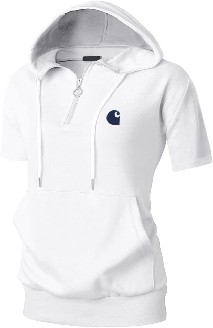 Women's Slim Fit Half Zip Hooded Sweatshirt