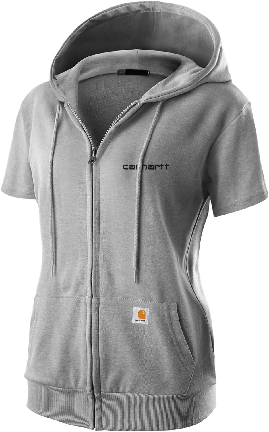 Carhkhjgartt Women's Slim Fit Full Zip Short Sleeve Hoodie