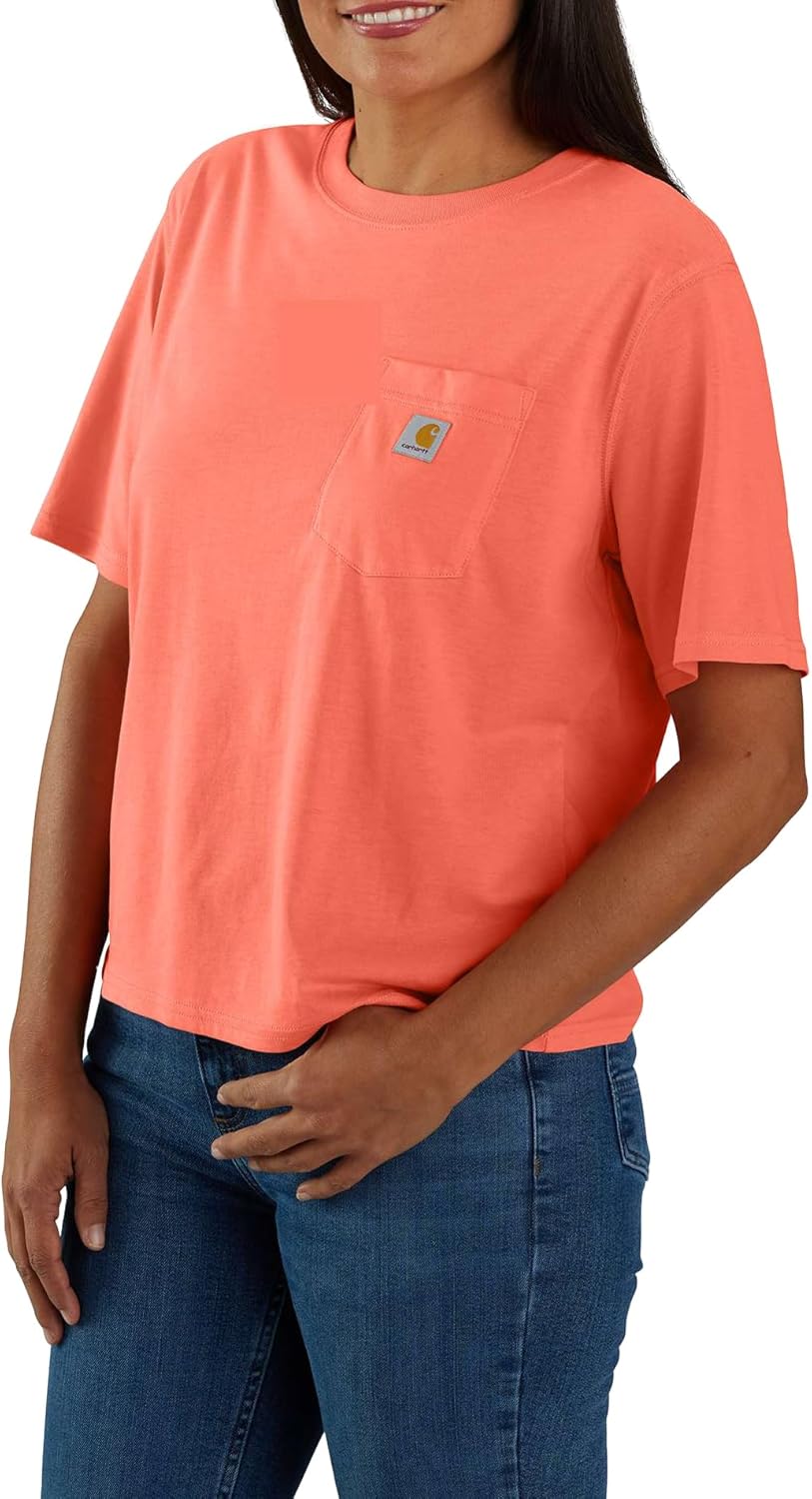 Carhkhjgartt Women's Loose Fit Lightweight Short-Sleeve Crewneck T-Shirt