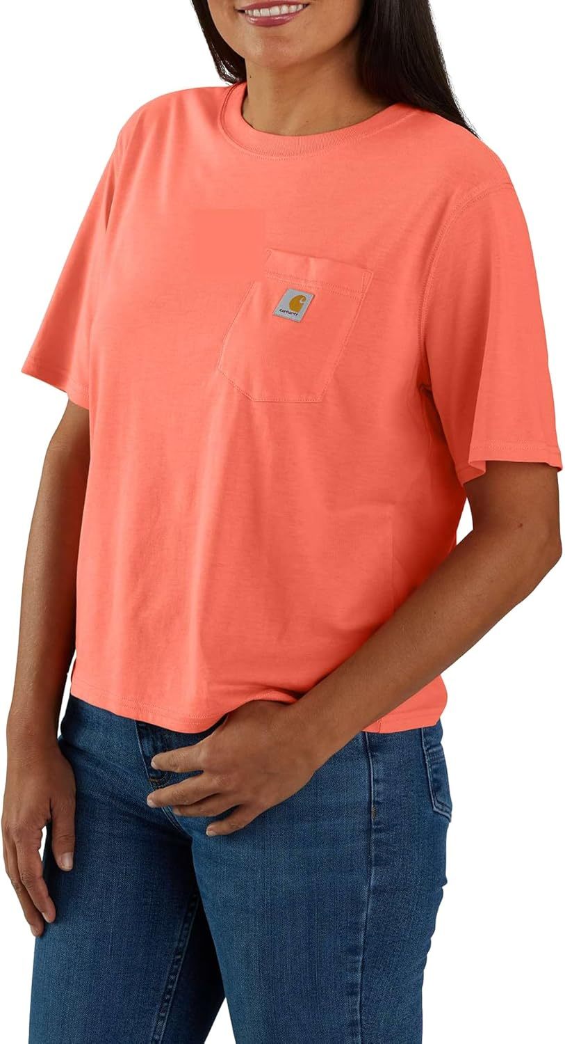 Carhkhjgartt Women's Loose Fit Lightweight Short-Sleeve Crewneck T-Shirt