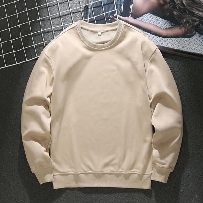 American style loose large size round neck pullover sweatshirt