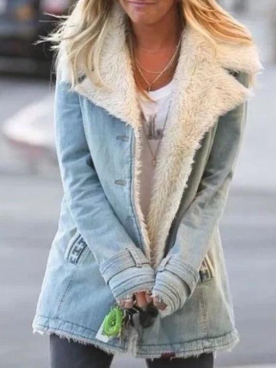 ALL Denim Wool Long Sleeve Warm Sweater