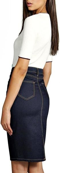 Womens Super Comfy Stretch Denim Skirt