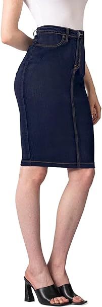 Womens Super Comfy Stretch Denim Skirt