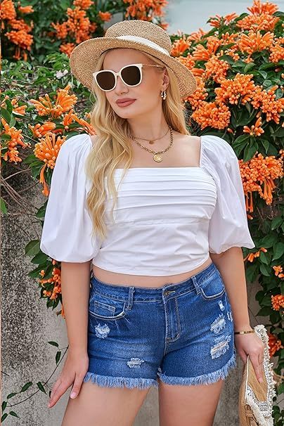 Women's Casual Denim Shorts Frayed Raw Hem Ripped Jeans Shorts