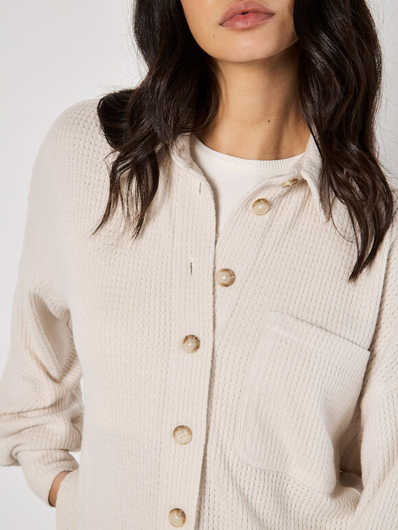 Oversized Waffle Knit Shirt