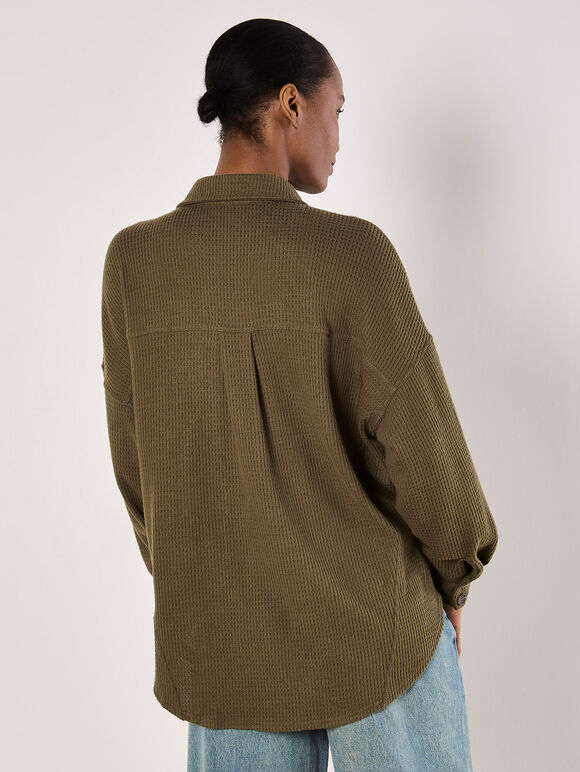 Oversized Waffle Knit Shirt