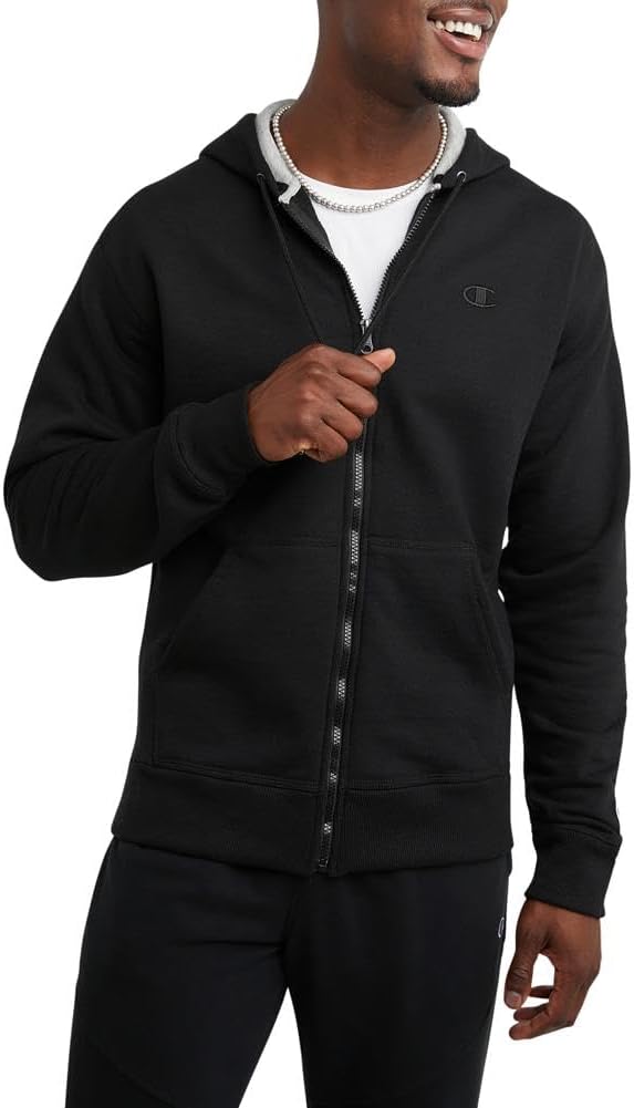 Men's Powerblend Fleece Full Zip Hoodie, C Logo