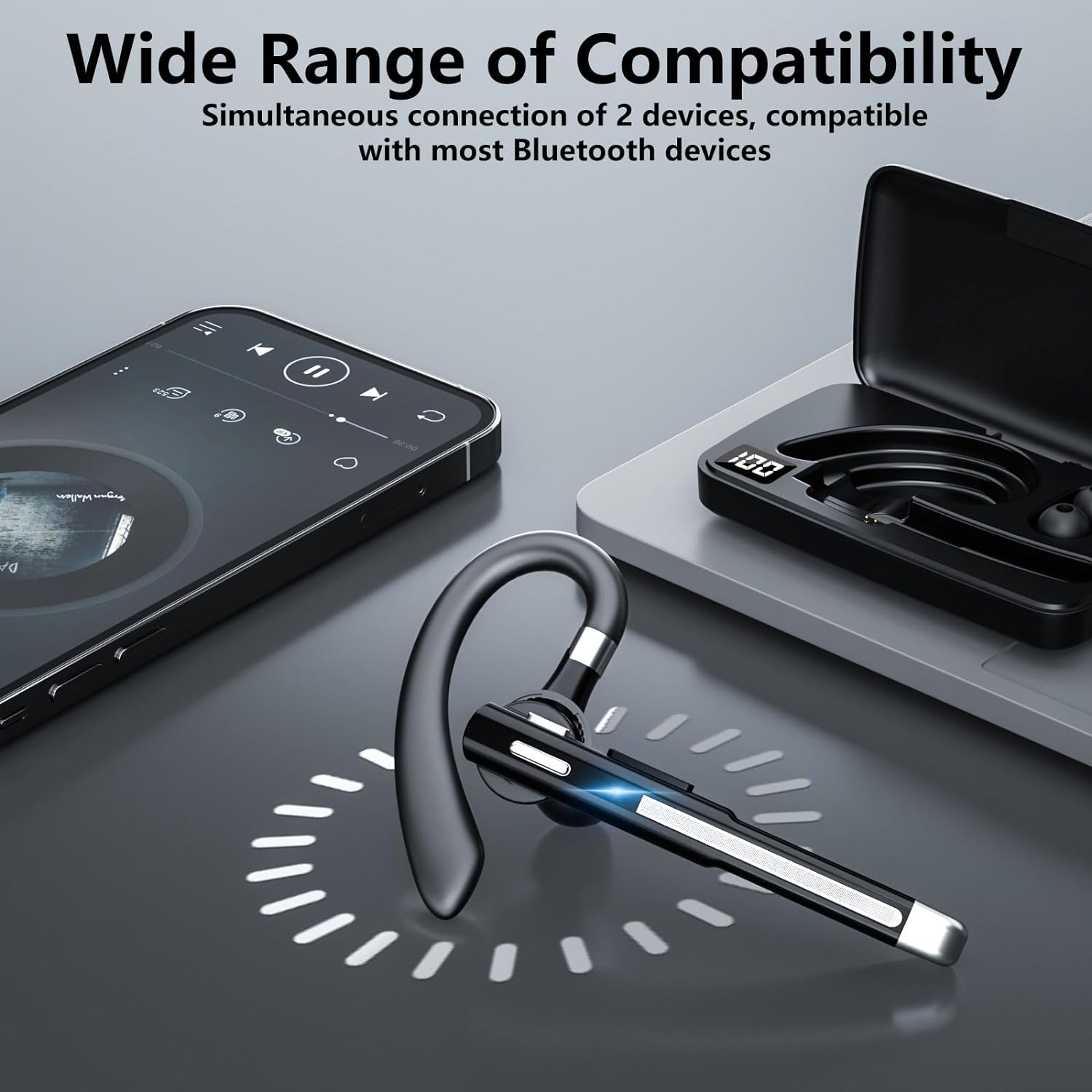 Dual Mic Wireless Bluetooth 5.1 Noise Cancelling Headset For Truckers