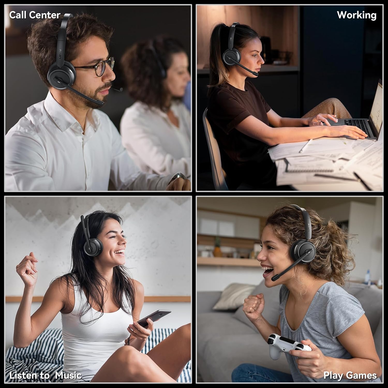 AI Noise Cancelling Headset For Work From Home