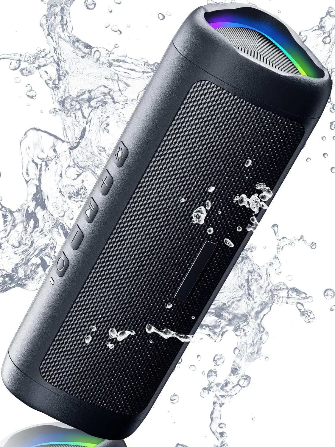 Bluetooth Speaker with HD Sound. Portable Wireless. IPX5 Waterproof. Up to 24H Playtime. TWS Pairing. BT5.3. for Home/Party/Outdoor/Beach. Electronic Gadgets. Birthday Gift (Black)