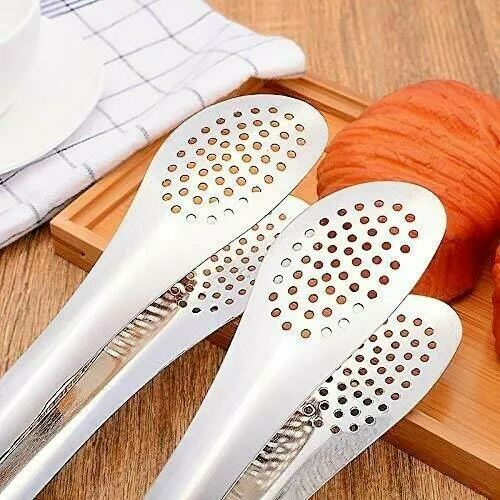 Stainless steel kitchen barbecue tongs