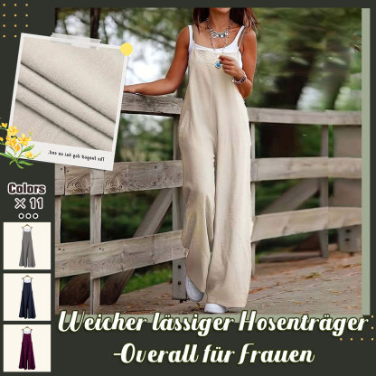 AHLSENTOP™ Damen-Jumpsuit mit hoher Taille ärmellos und weitem Bein