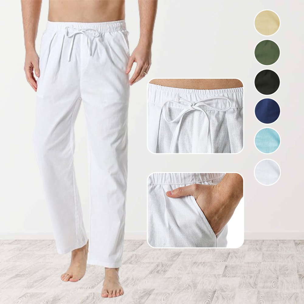 Ahlsentop™ Neue einfarbige, mittelhohe, gerade Nine-Point-Hose für Herren