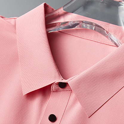 Ahlsentop™ Einfarbiges Revers-Poloshirt aus Eisseide für den Sommer