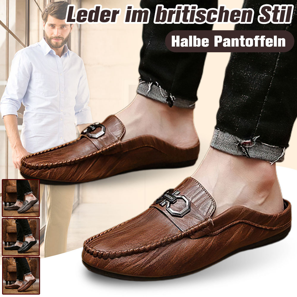 AHLSENTOP Neue lässige Halbhausschuhe aus Leder für Herren