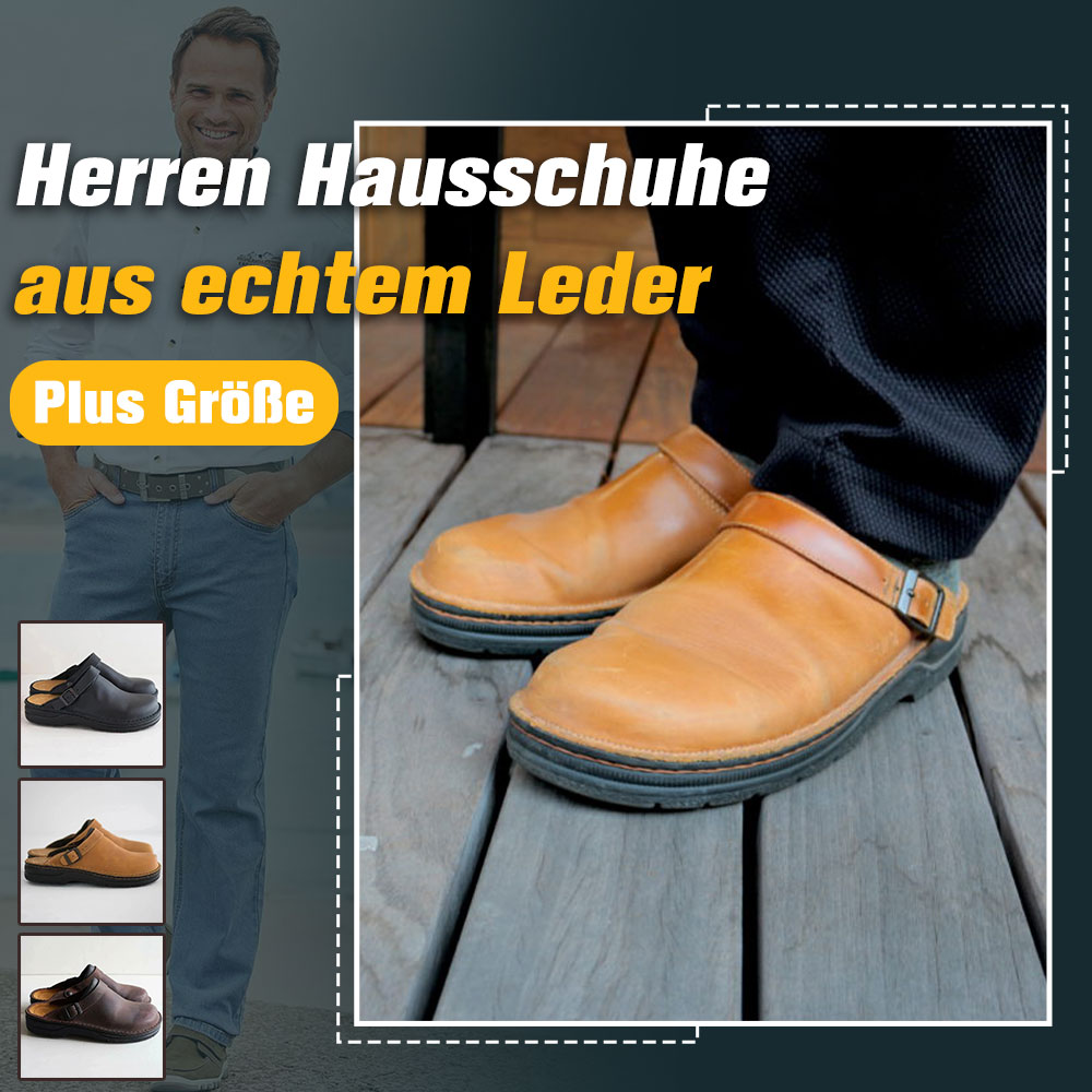 AHLSENTOP Neue große Freizeit-Lederhausschuhe für Herren