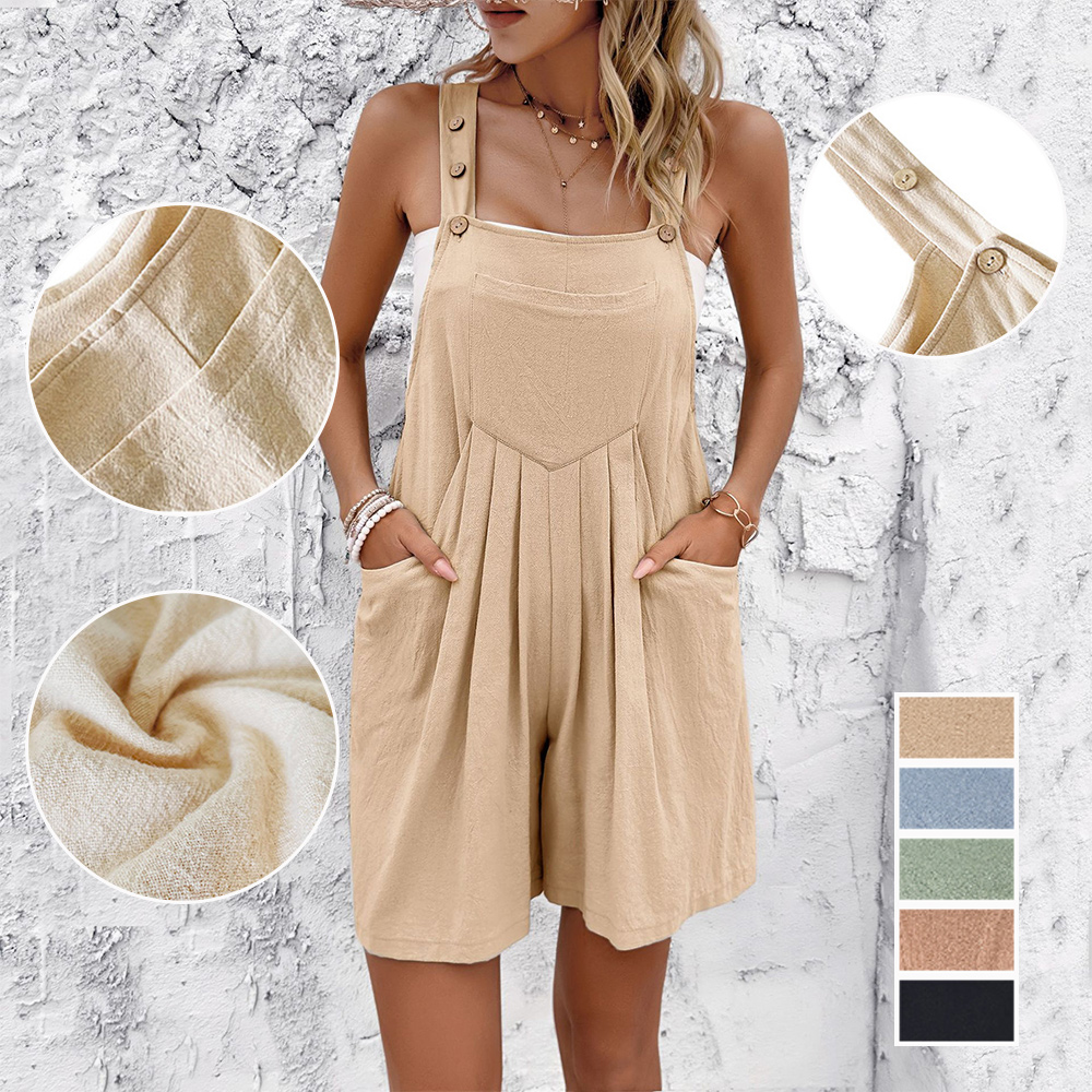 AHLSENTOP Neue lässige Damen-Taschen-Overall-Shorts für Frühling und Sommer