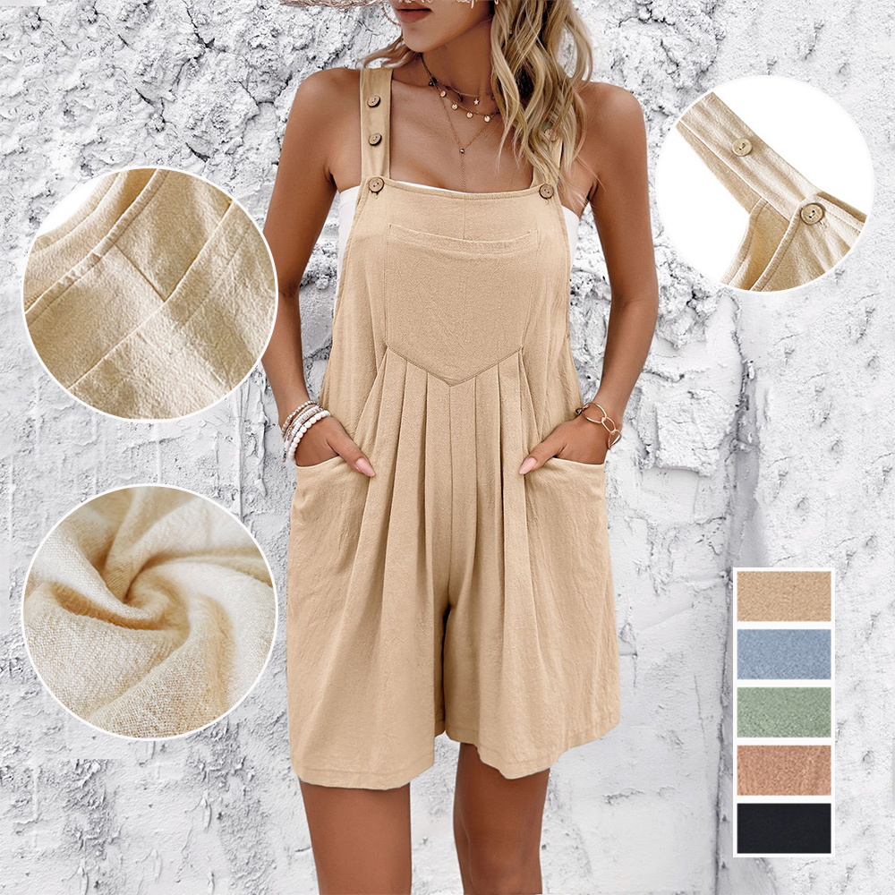 AHLSENTOP Neue lässige Damen-Taschen-Overall-Shorts für Frühling und Sommer