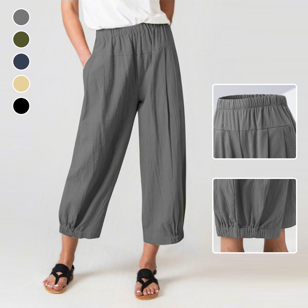 AHLSENTOP Neunte Hose mit hoher Taille und weitem Bein für Damen
