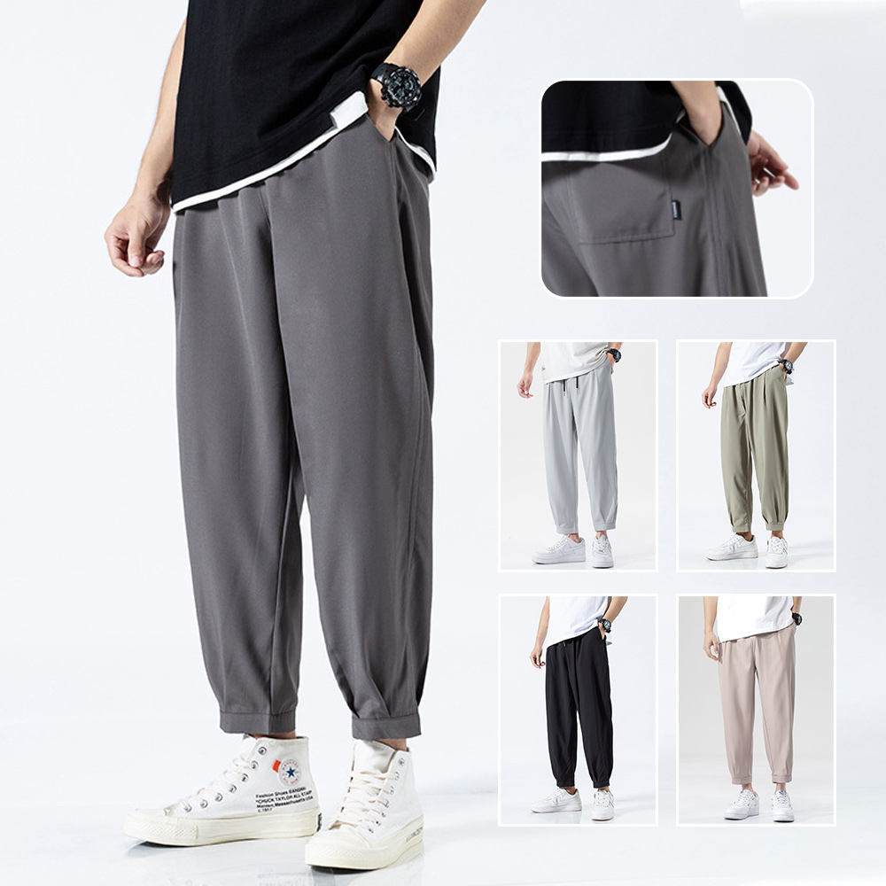 AHLSENTOP™ Sommerliche atmungsaktive Herrenhose aus Eisseide mit weitem Bein
