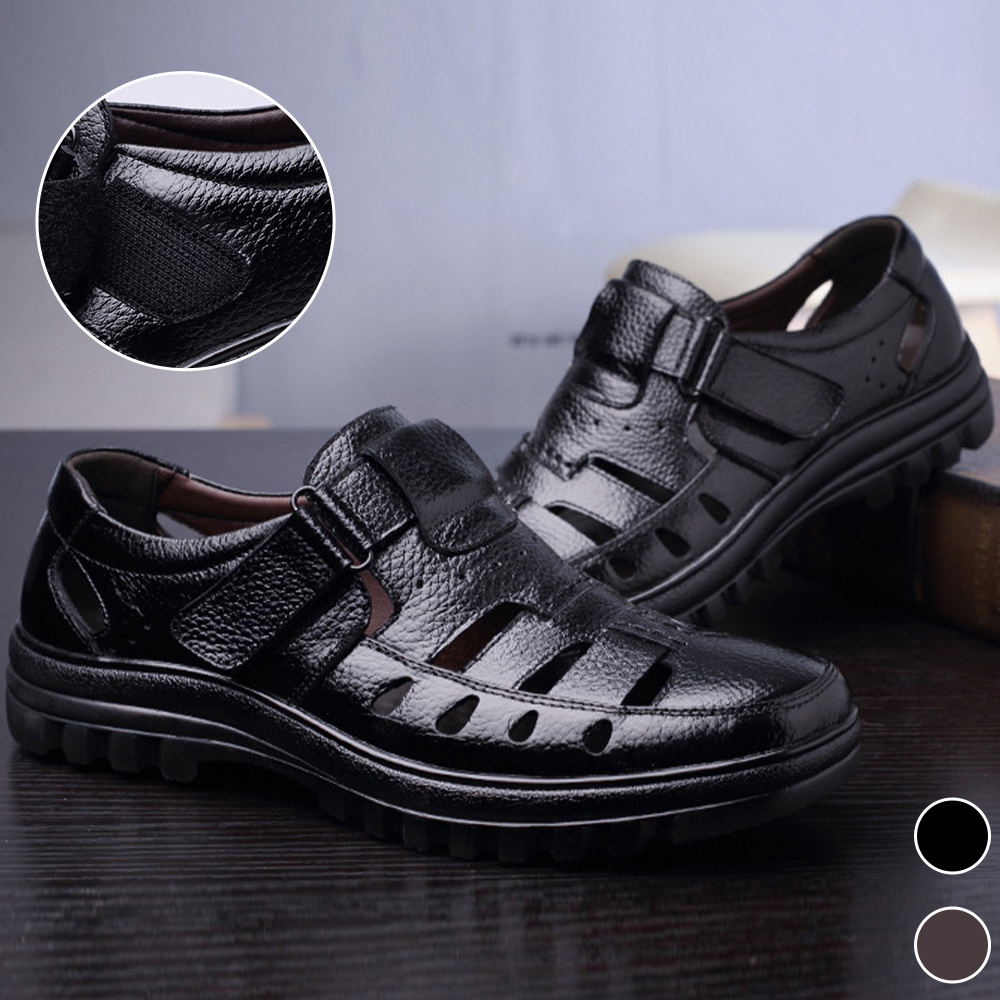 Ahlsentop Herren-Sneaker aus Skelettleder mit Klettverschluss