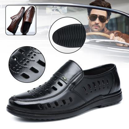 Ahlsentop Sommer-Slip-on-Hohllederschuhe für Herren