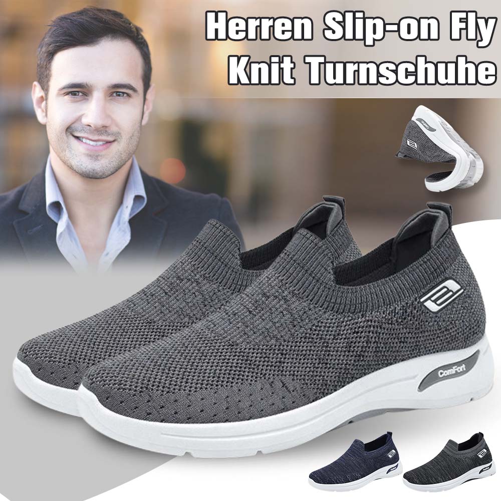 AHLSENTOP Herren-Slip-on-Sneaker aus Fliegenstrick für Frühling und Sommer