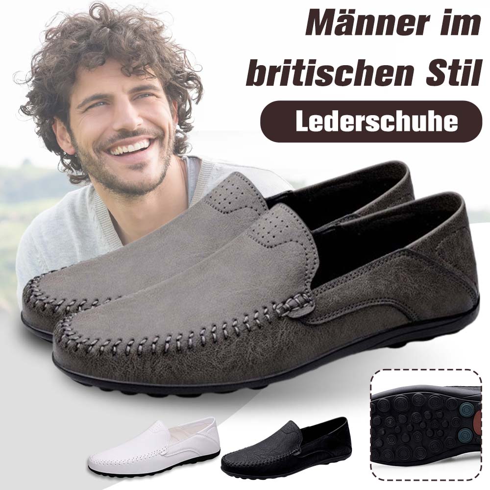Ahlsentop Neue Slip-On-Freizeitschuhe aus Leder für Herren