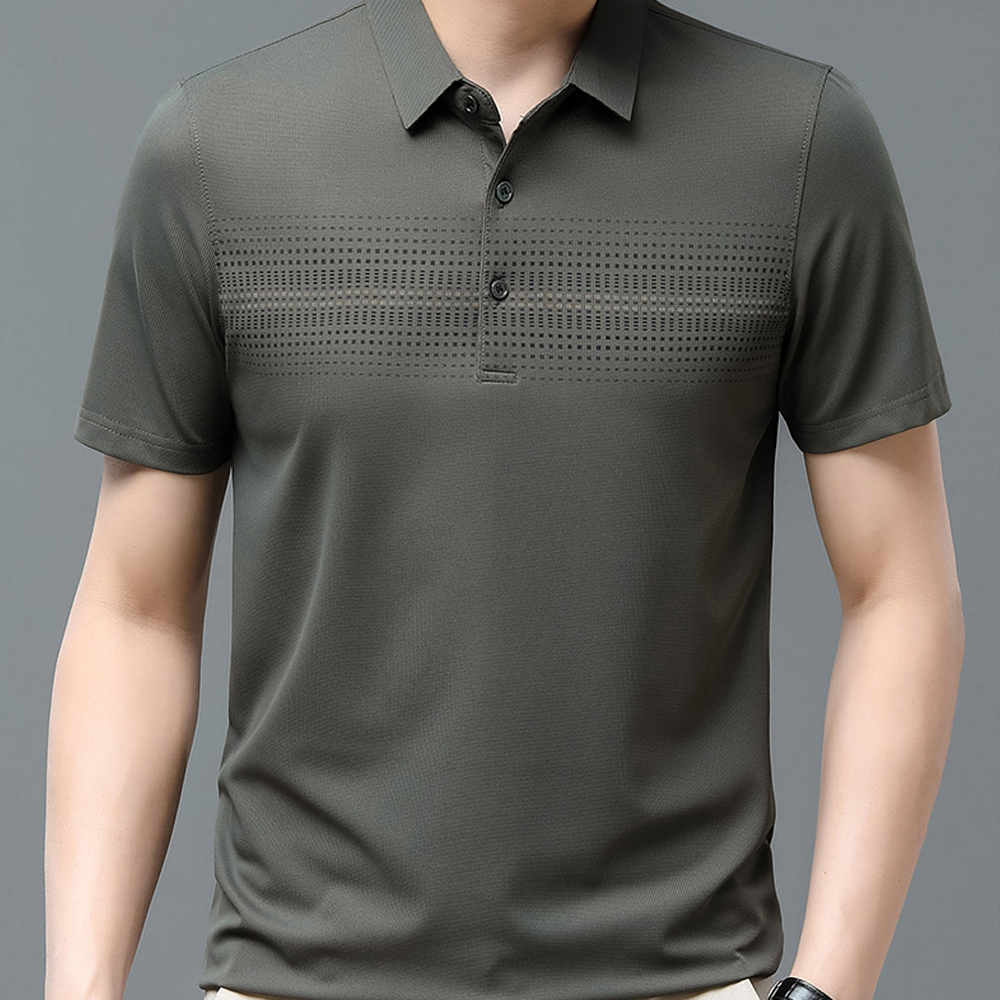 Ahlsentop™ Herren-Kurzarm-T-Shirt aus Eisseide, Herren-Revers-Poloshirt