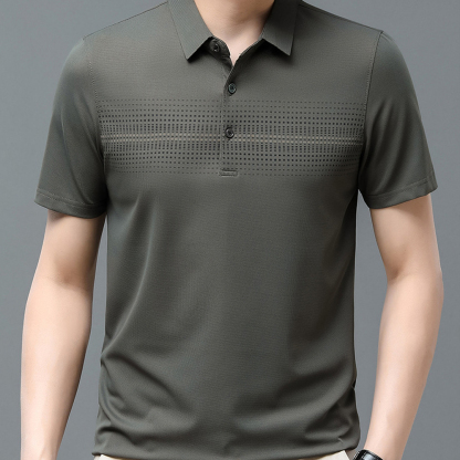 Ahlsentop™ Herren-Kurzarm-T-Shirt aus Eisseide, Herren-Revers-Poloshirt