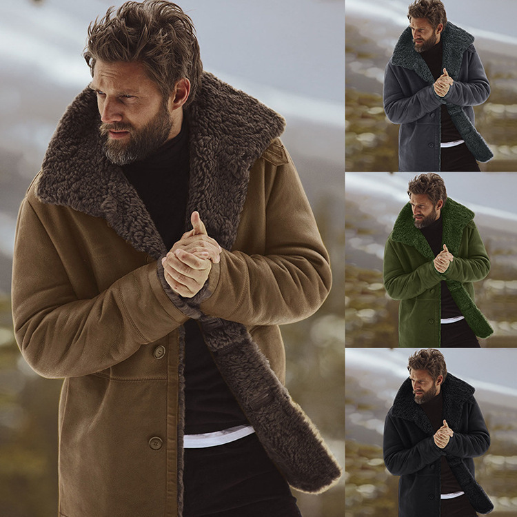 Warme Basic-Jacke für Herren im Winter 2024 / Braun / Grau
