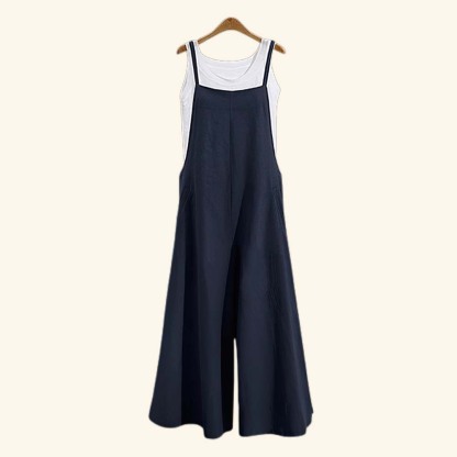 AHLSENTOP™ Damen-Jumpsuit mit hoher Taille ärmellos und weitem Bein