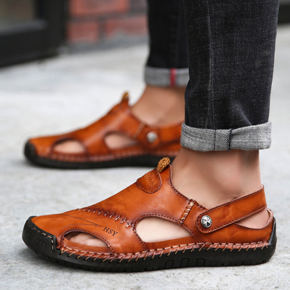 Ahlsentop Neue atmungsaktive Mehrzweck-Ledersandalen für Herren