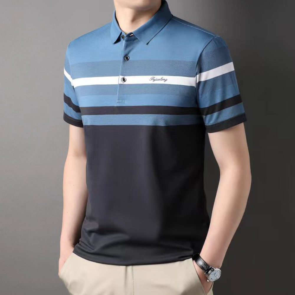 Ahlsentop™ Neues Jugend-Poloshirt mit gestreiftem Revers für Herren